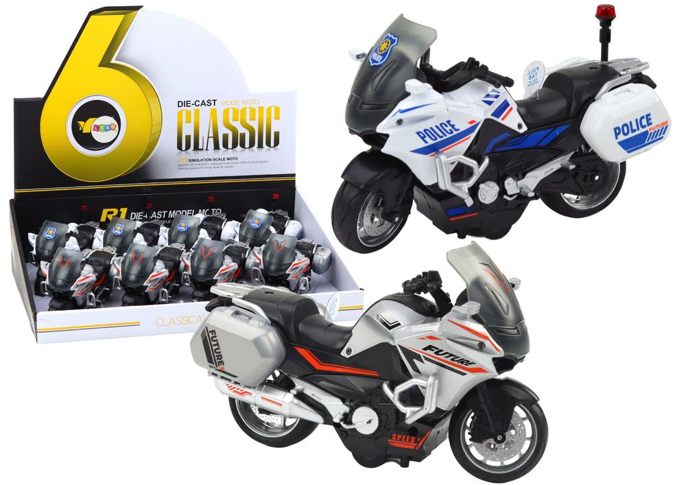 Motocicleta polícia fricção 1:10 (1 unidade, sortido)