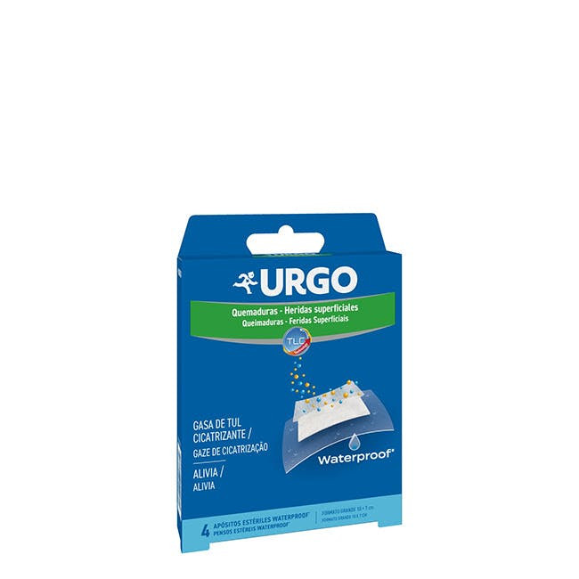 Urgo Burns and Superficial Wounds Waterproof Dressings x4