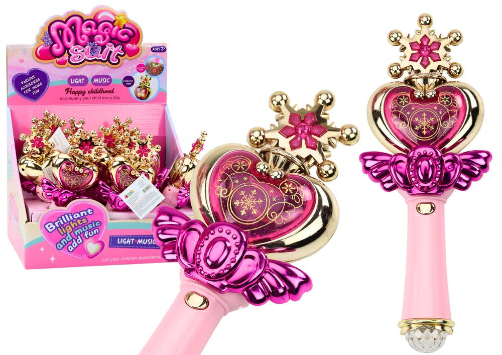 Varinha princesa com luz e som rosa (1 unidade, sortido)