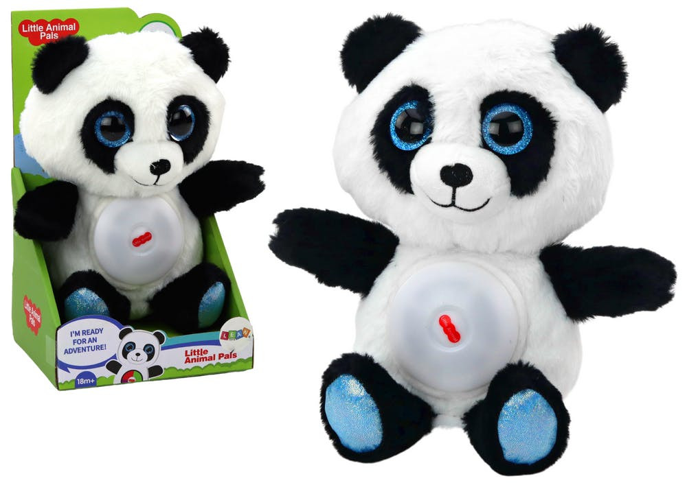 Urso panda peluche com luz noturna e canções 30 cm
