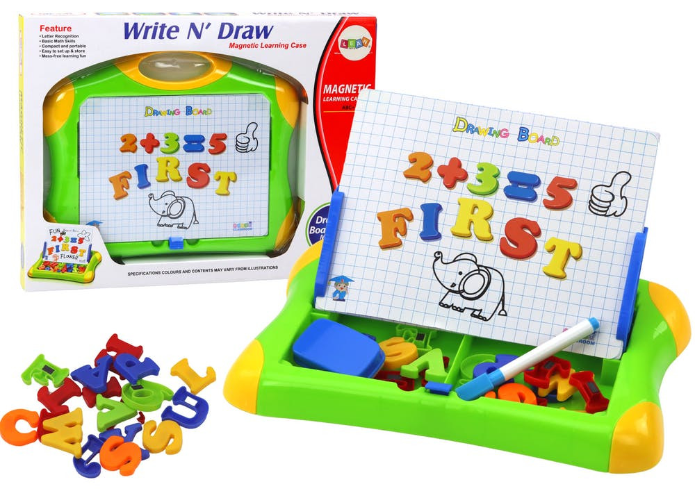 Quadro magnético educativo letras números com caneta