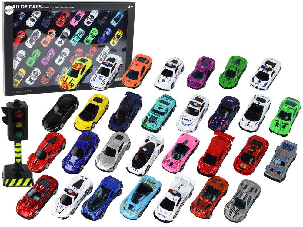 Conjunto de 30 molas em caixa para carros polícia e desportivos