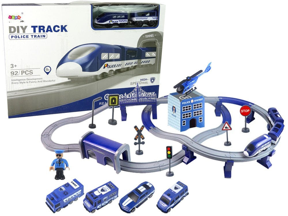 Comboio polícia cidade azul