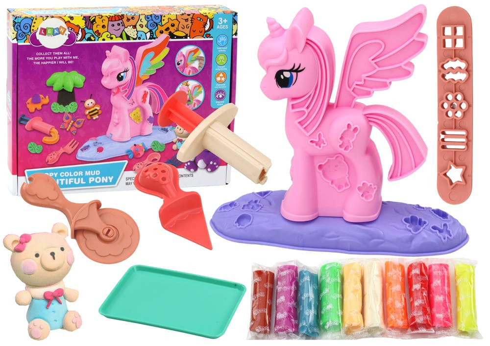 Conjunto plasticina DIY unicórnio com acessórios