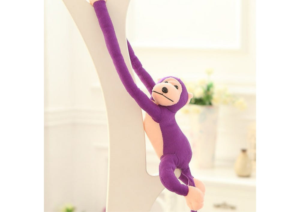 Macaco Peluche com Som Roxo 80cm