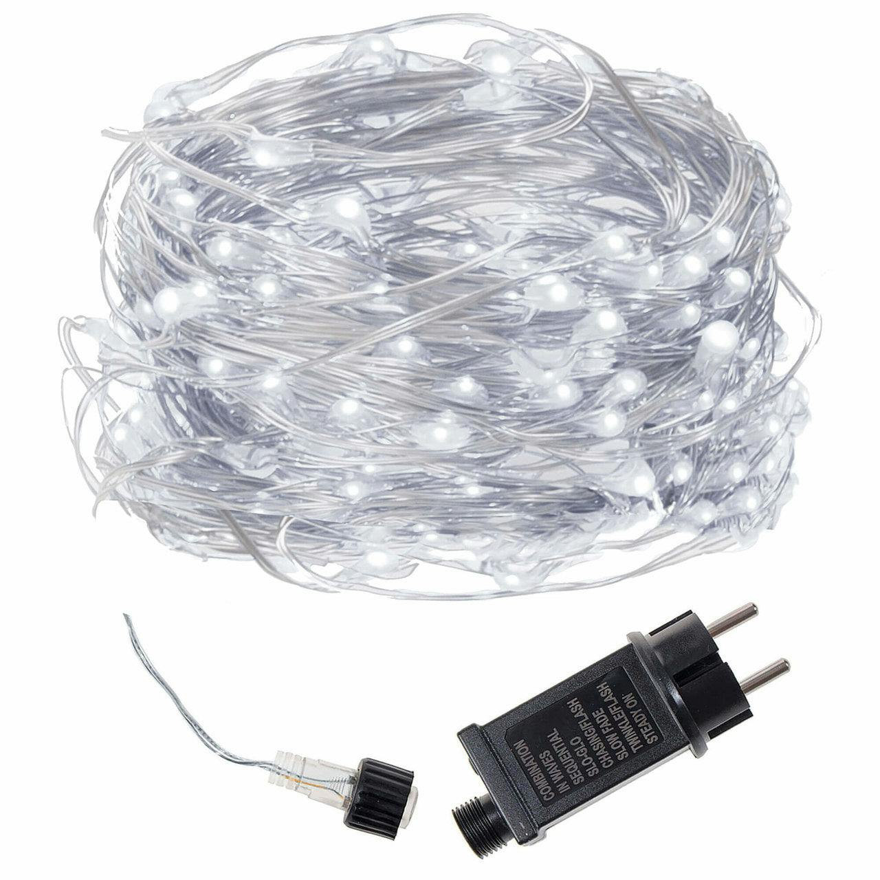 Luzes de Natal 400 LED branco frio 50 m