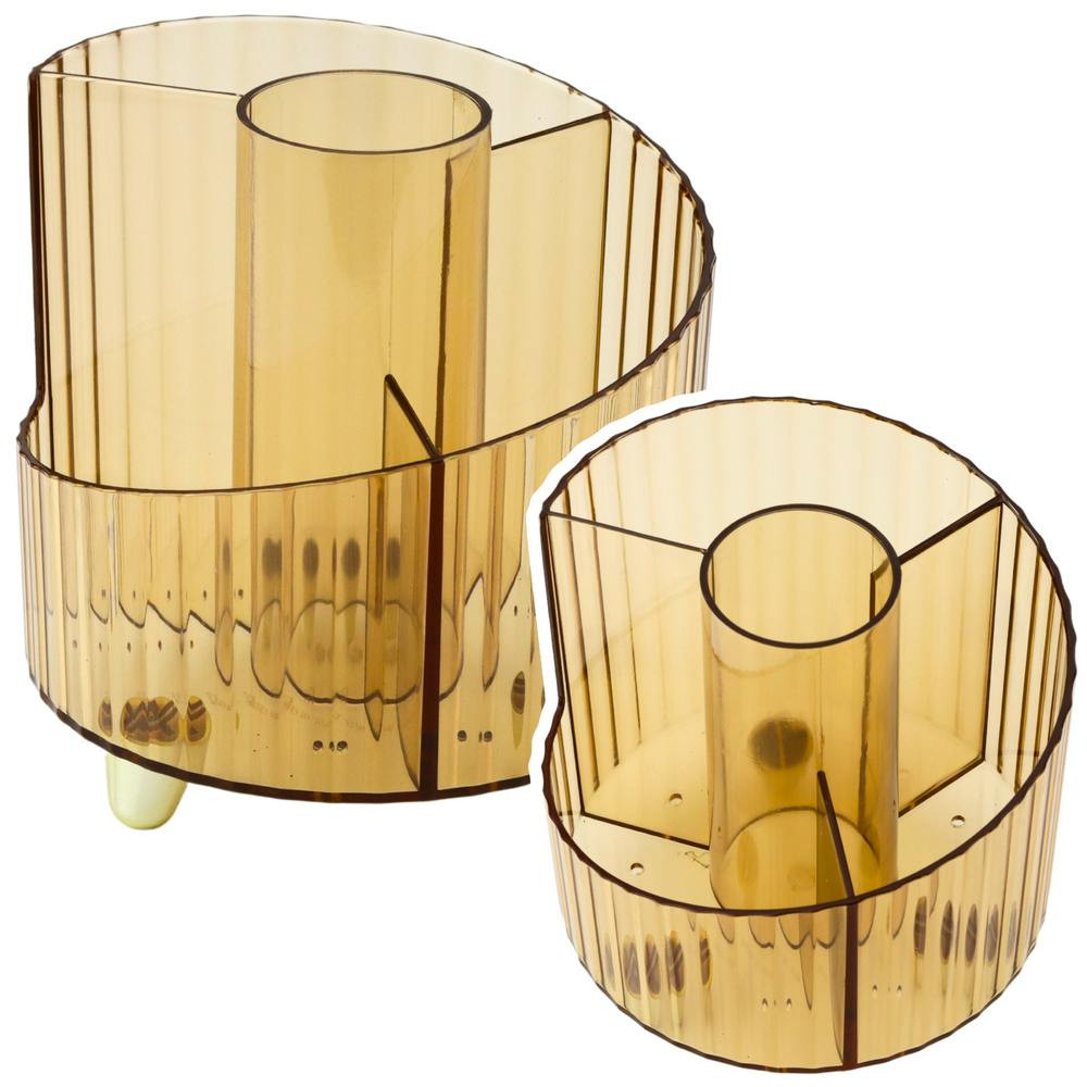 Organizador de Secretária Transparente Amarelo