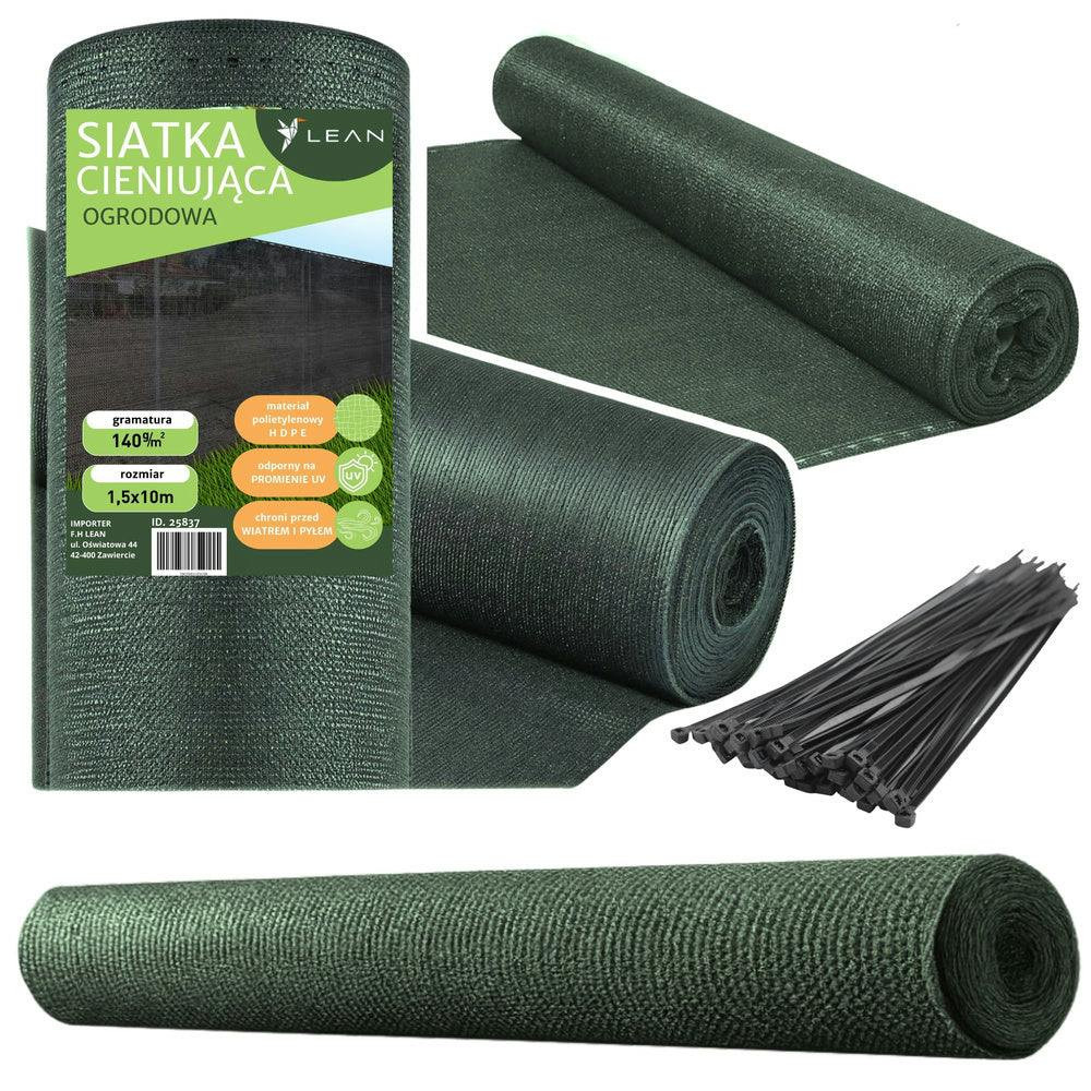 Rede Sombreamento Jardim Vedação Verde 1.5x10m 140g/m²