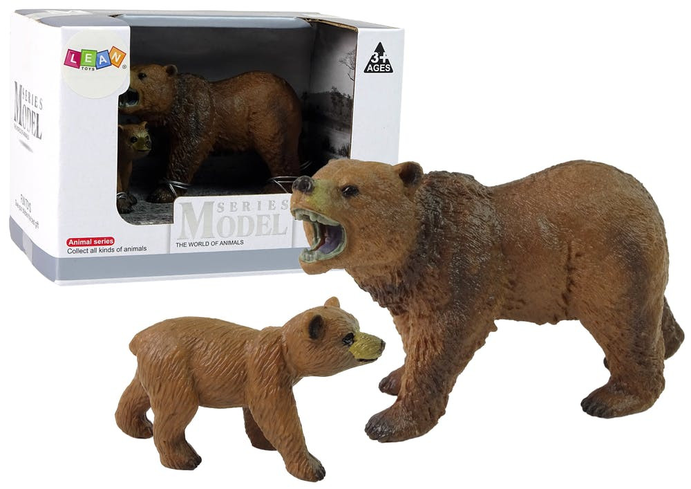 Urso grizzly com cria 2 peças