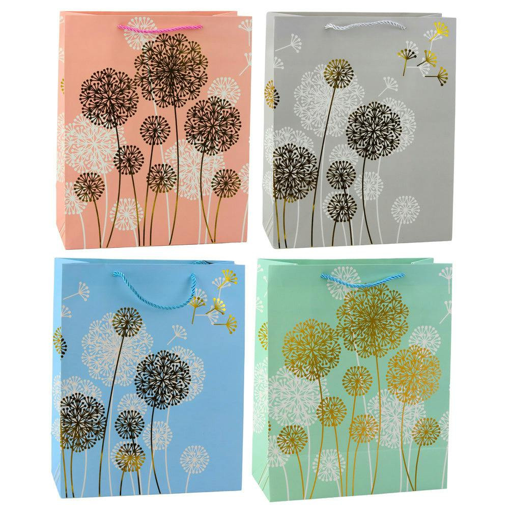 Saco de Presente Dentes-de-leão Dourados 32x26x12cm  (1 unidade, sortido)