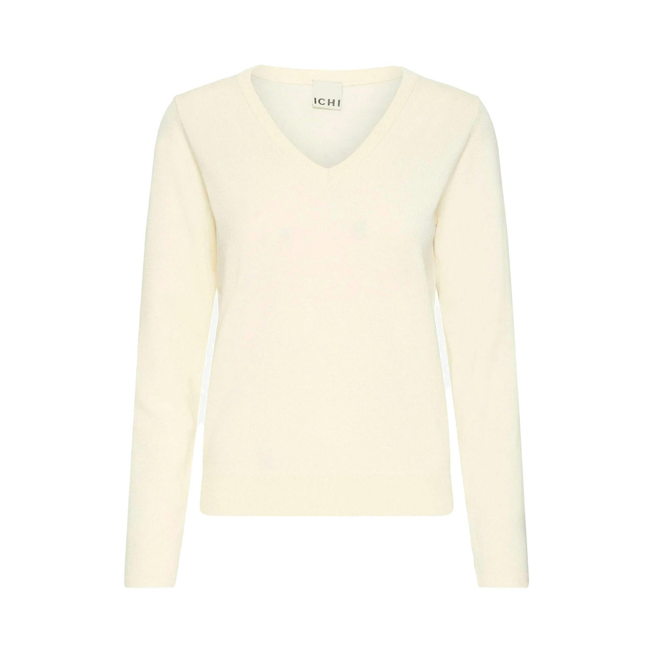 Camisola decote V malha fina birch
