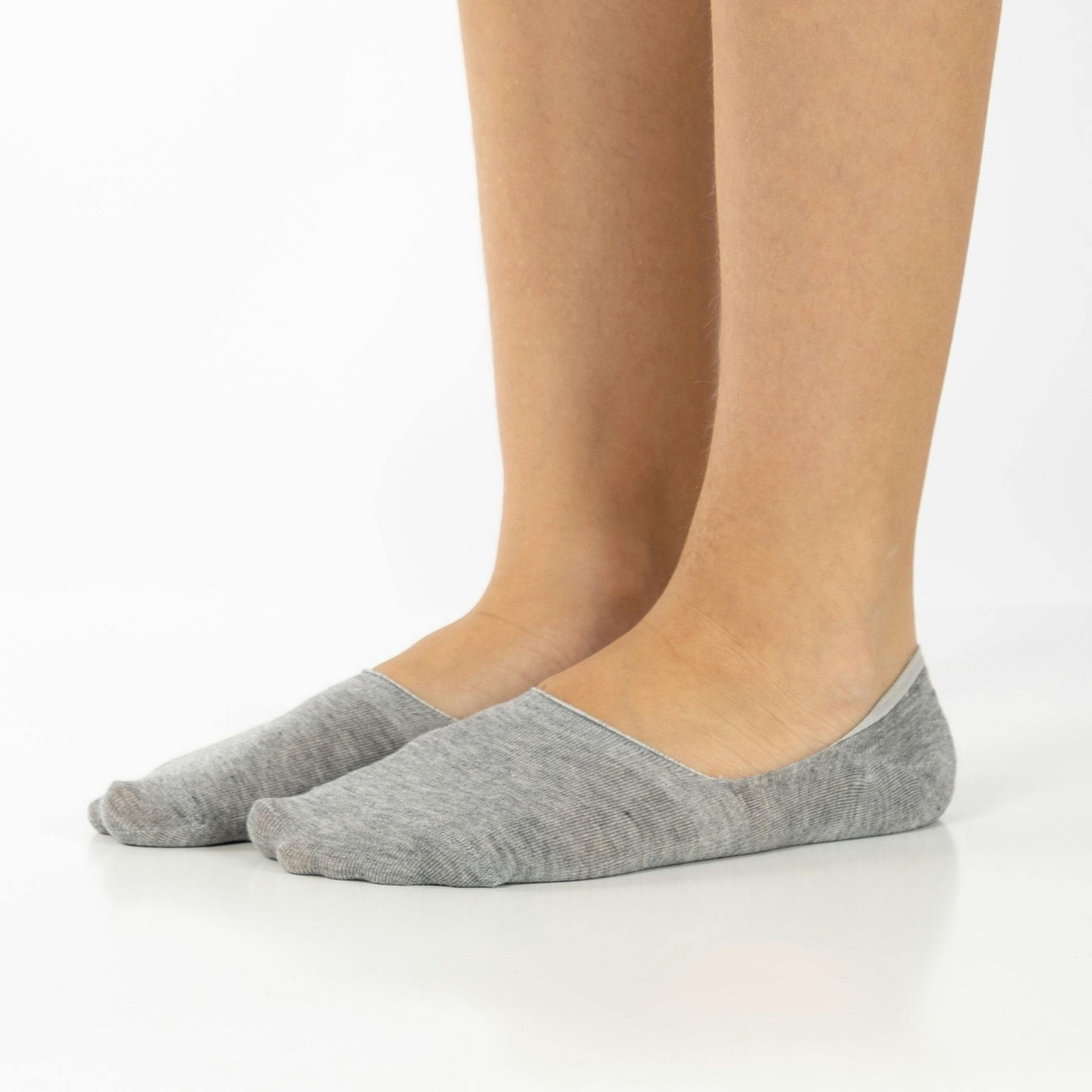 Pack 3 Pares Meias Invisíveis Lisas em Bambu Cinza