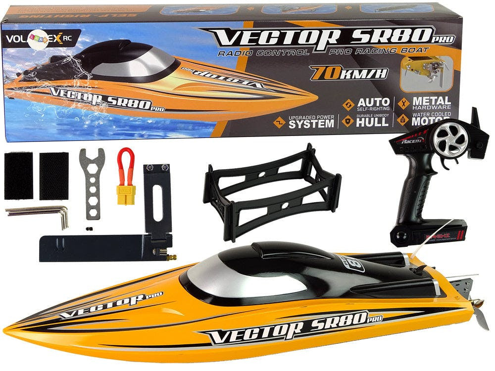 Barco a motor telecomandado brushless ARTR SR80 Pro amarelo