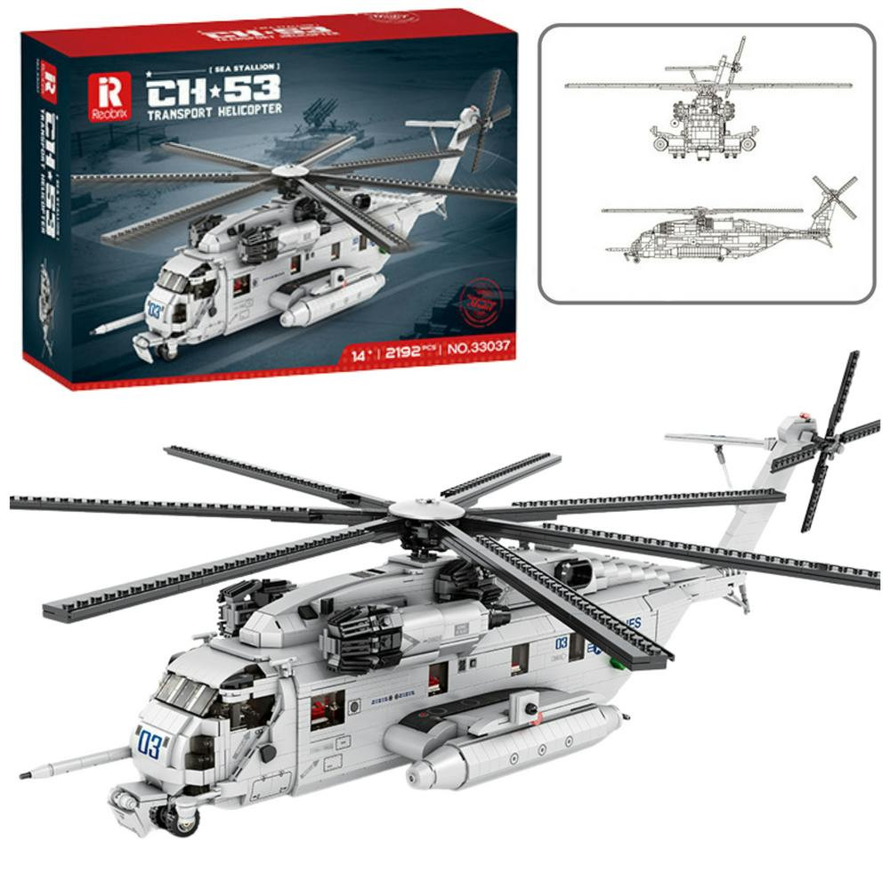 Blocos Construção Helicóptero Transporte 2192 Peças