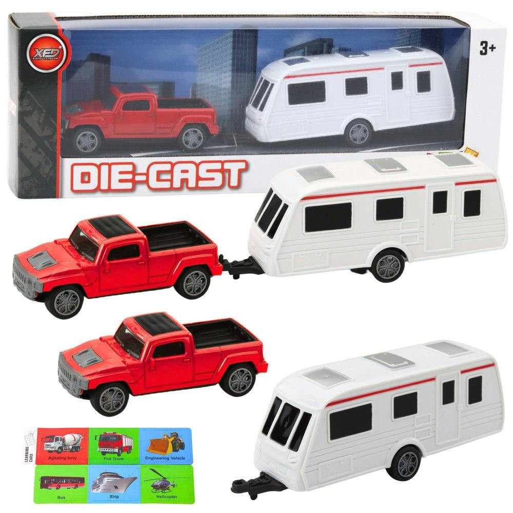 Conjunto Carro com Caravana Vermelho