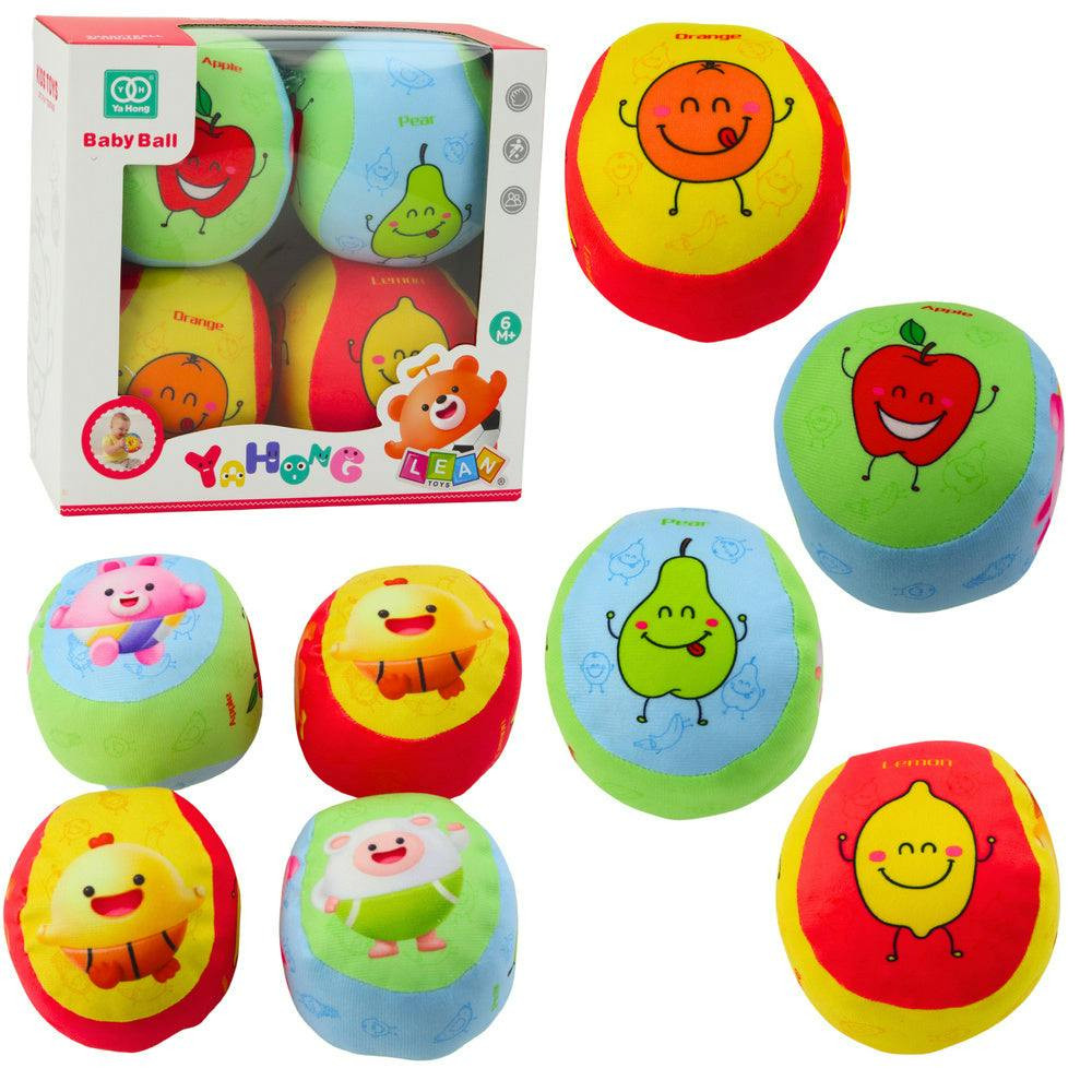 Conjunto 4 Bolas Macias Frutas Coloridas