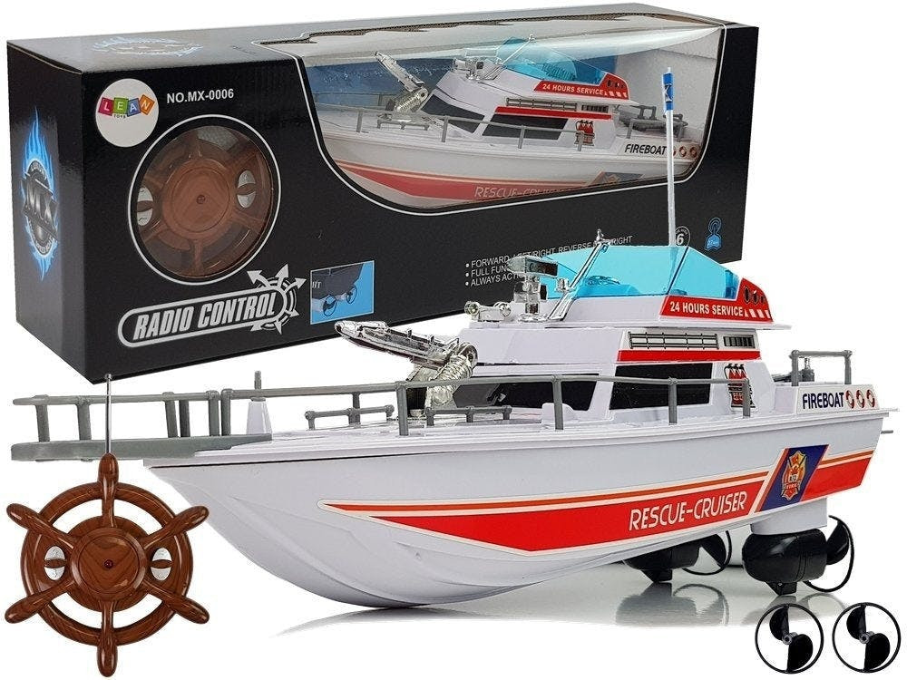 Barco RC telecomandado bombeiros 44x12x15 cm