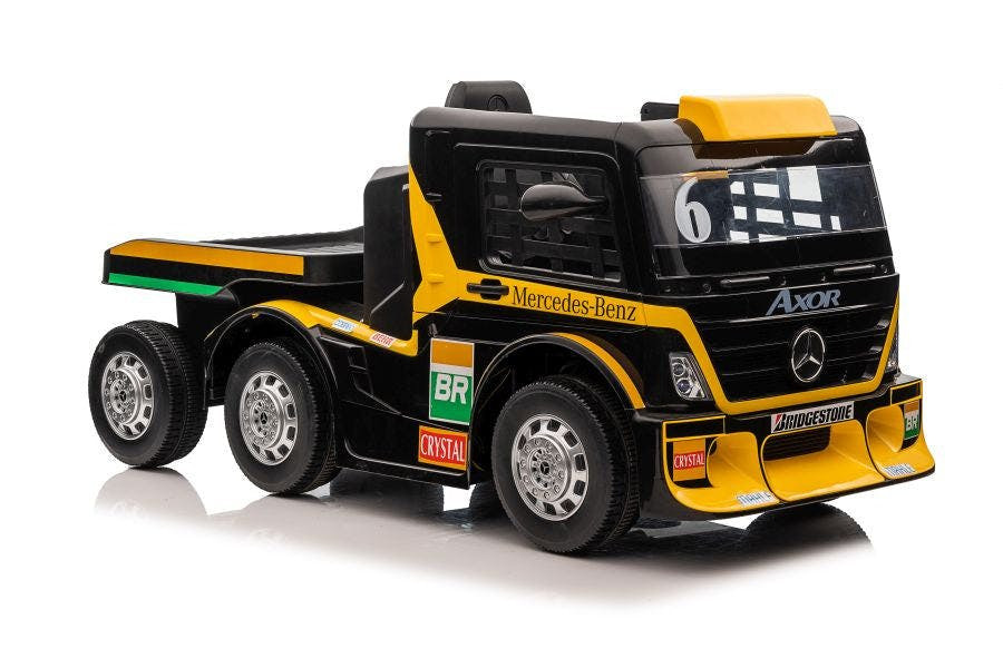 Camião elétrico infantil Mercedes XMX622B reboque amarelo LCD
