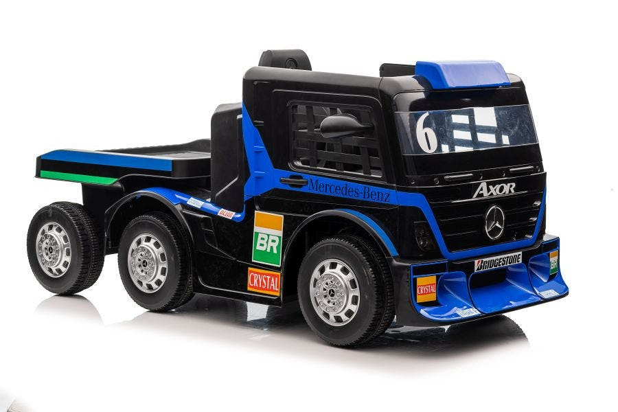 Camião elétrico infantil Mercedes XMX622B reboque azul-marinho LCD