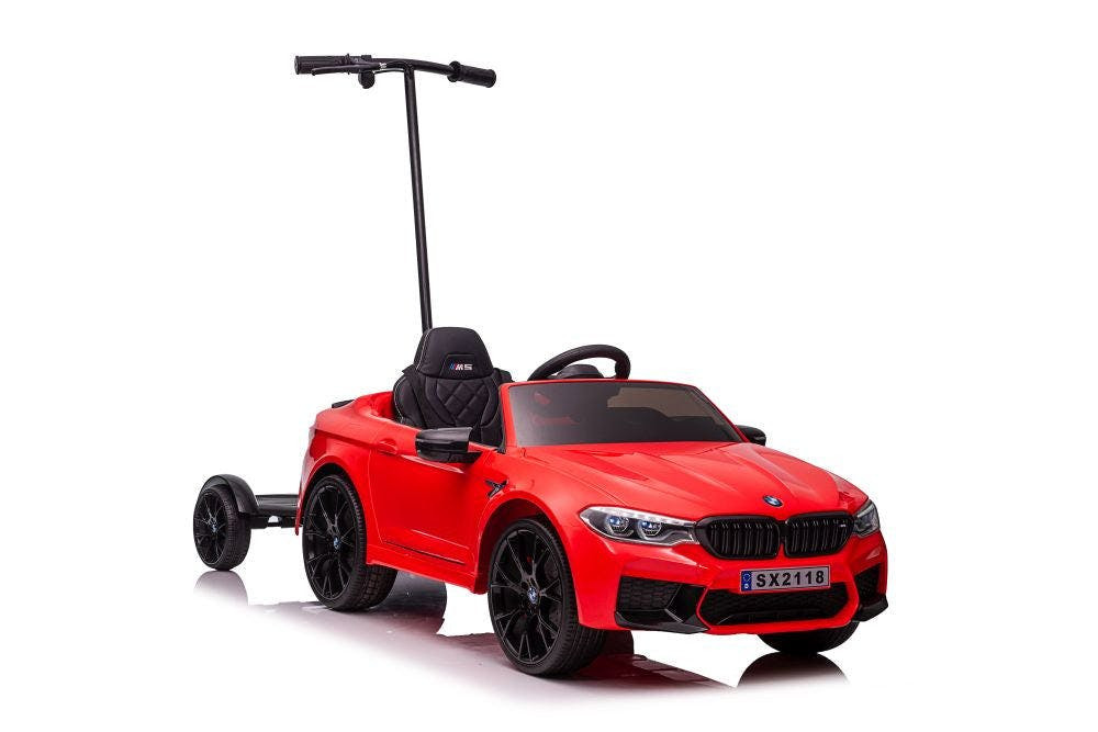 Carro elétrico BMW M5 com controlo parental vermelho lacado