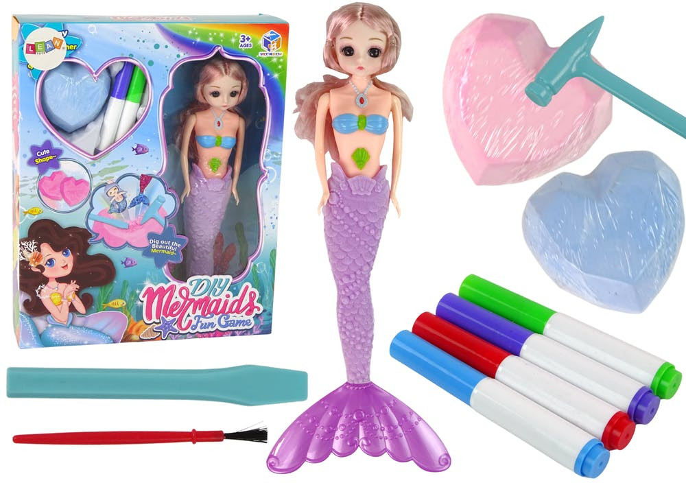 Kit escavação tesouros de sereia roxa