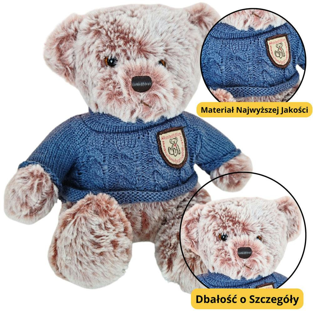 Peluche Urso com Camisola Azul Cinzento 21cm