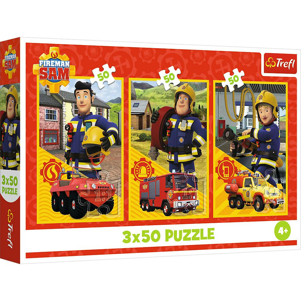 Puzzle 3x50 Bombeiro Sam Equipa Trefl 34880