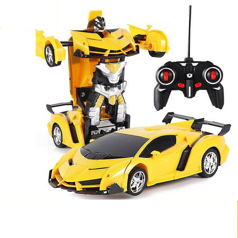 Robot transformável telecomandado amarelo