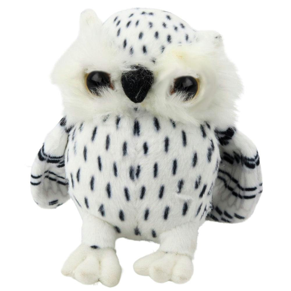 Peluche Corujinha Branca com Pintas Pretas 15cm