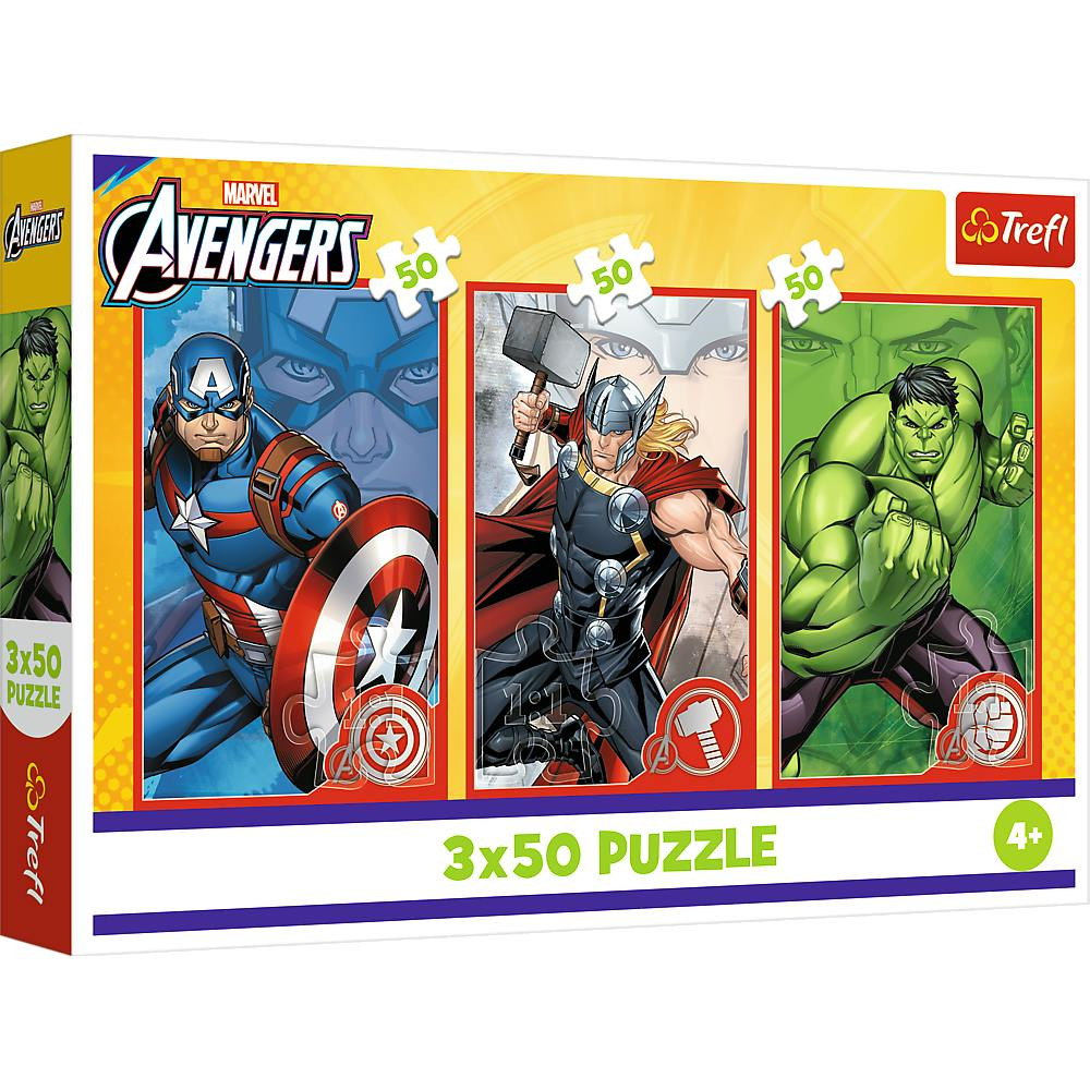 Puzzle 3x50 Heróis Avengers Trefl 34891