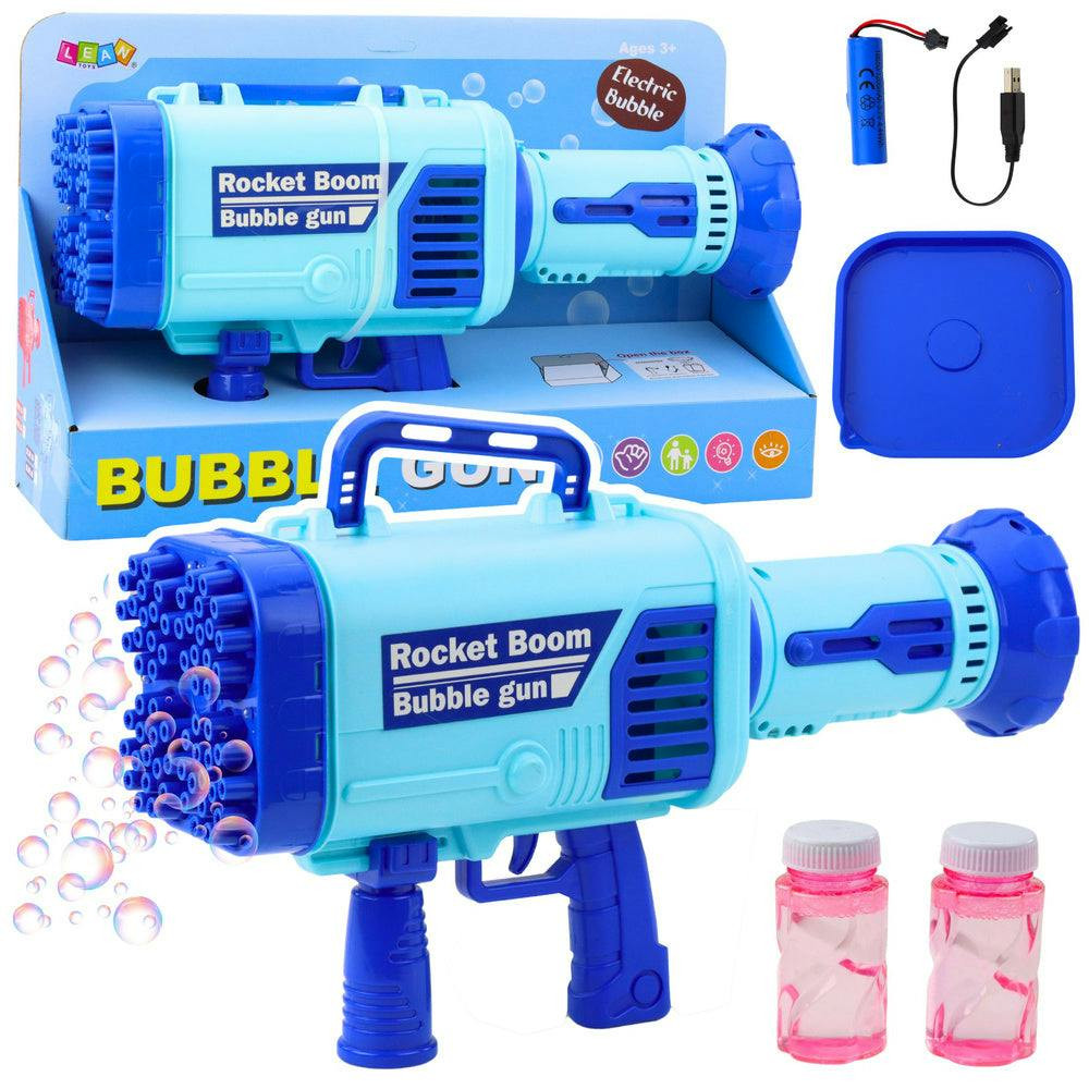 Pistola de Bolhas Elétrica 64 Furos Azul
