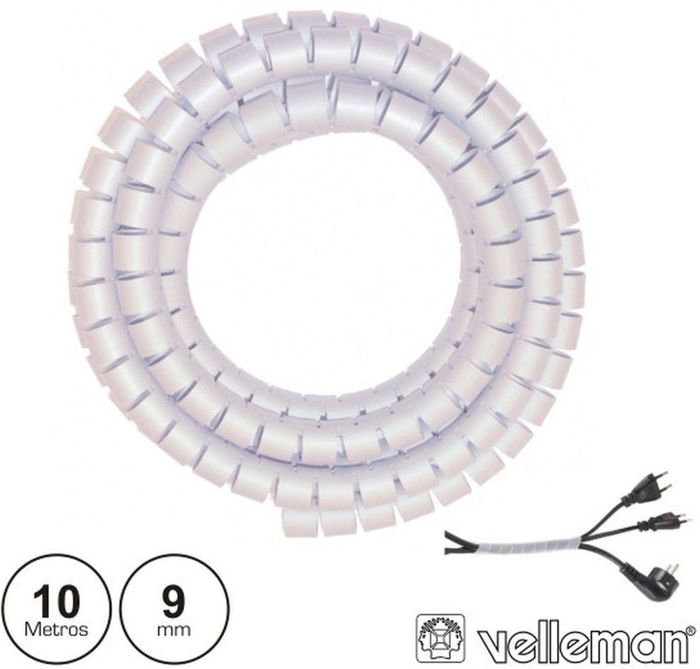 Protetor De Cabo Espiral Branco Transparente 1M Ø9Mm Vellem