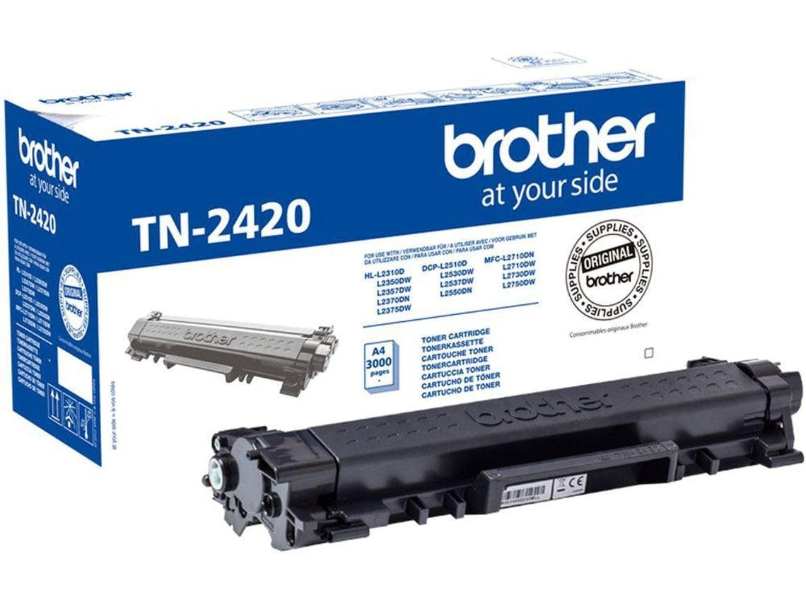 TN2420 :Toner preto. duração estimada: 3.000 páginas segundo ISO/IEC 19752