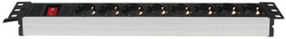 Tomada com 8 saídas para Rack 19'' PEREL com interruptor + fusível