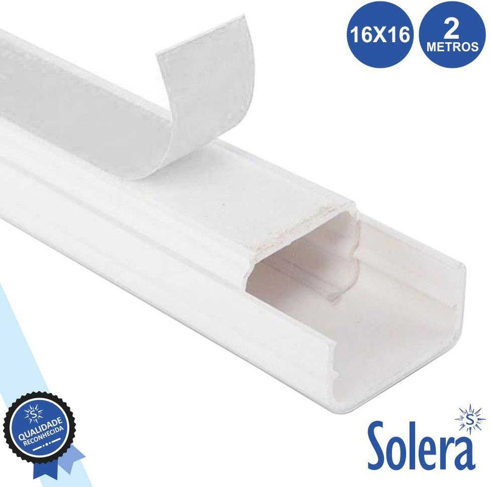 Calha Técnica Pvc com Adesivo 16X16Mm 182Mm² 2M Solera