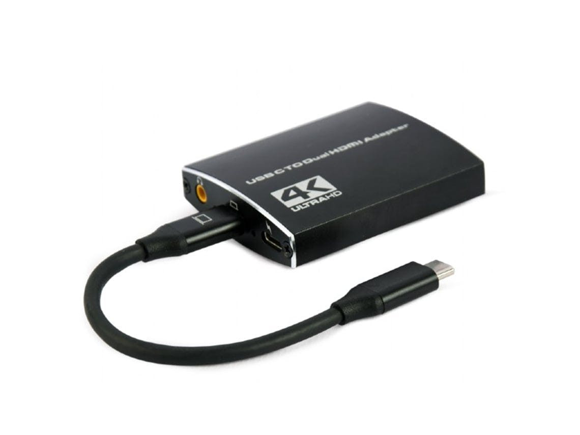 Adaptador GEMBIRD USB-C para Dual HDMI 4K 60Hz Preto