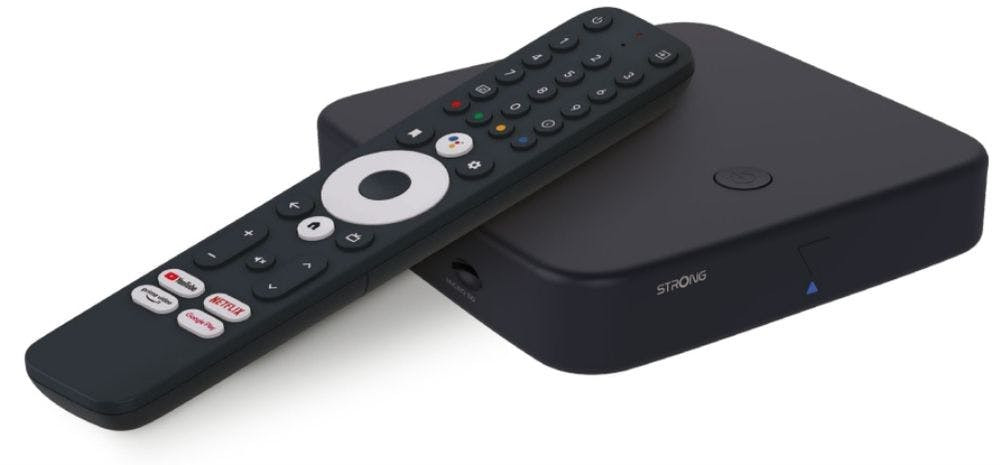 Srt420 Streaming Box Híbrido Android Tv Tnt 4K Hdr Dolby Vision Dolby Atmos Chromecast Google Voice Assistant Netfli STRONG