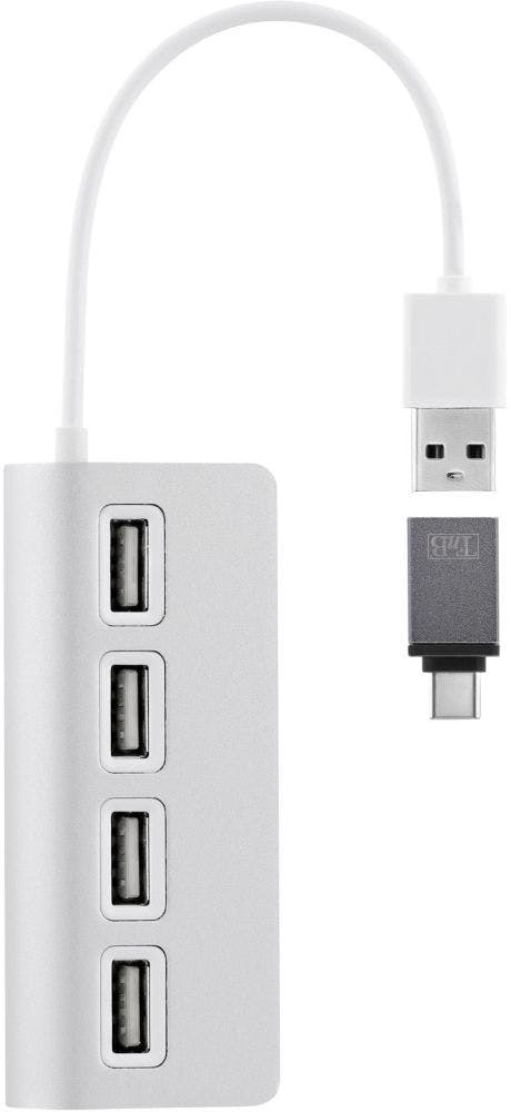 TNB HUB autoalimentado USB 2.0 de 4 puertos - aluminio