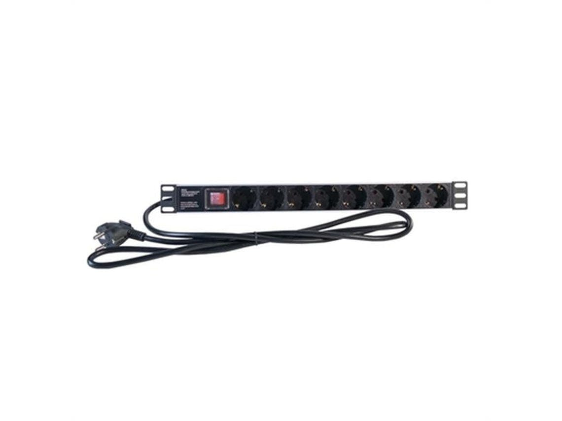 Extensor 19'' 8 Tomas Schuko com Interruptor 2Lan Reg8Schint 250V 3500W 2M