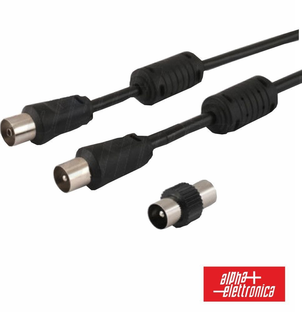 Cabo Coaxial Macho / Fêmea 2M Preto C/Filtro