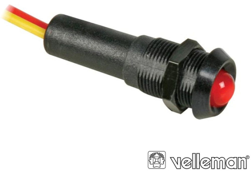 Lâmpada Led 24V Vermelha - Armação Preta