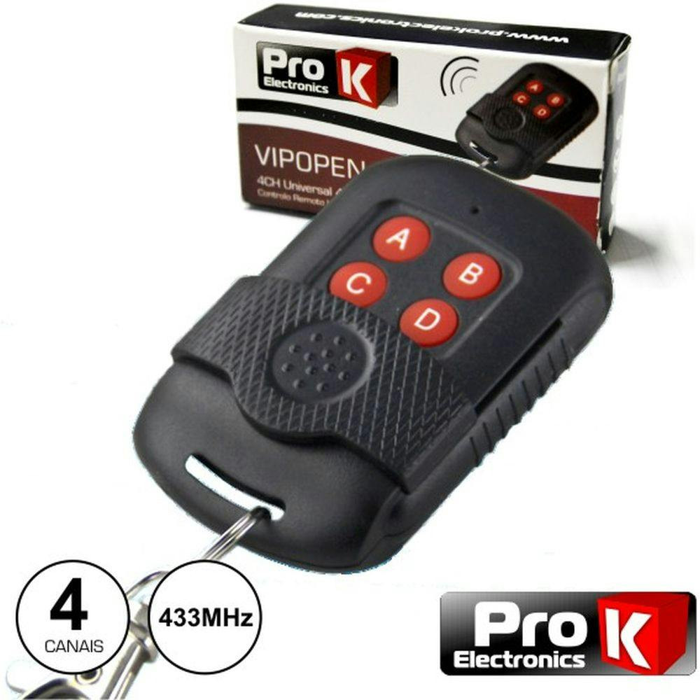 G-VIPOPEN4/4 :TELECOMANDO GARAGEM UNIVERSAL 4 CANAIS 433MHZ PROK