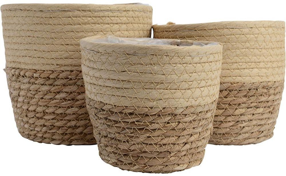 Conjunto de 3 Cestos de Juta DECORIS Ø20 20X20X17Cm