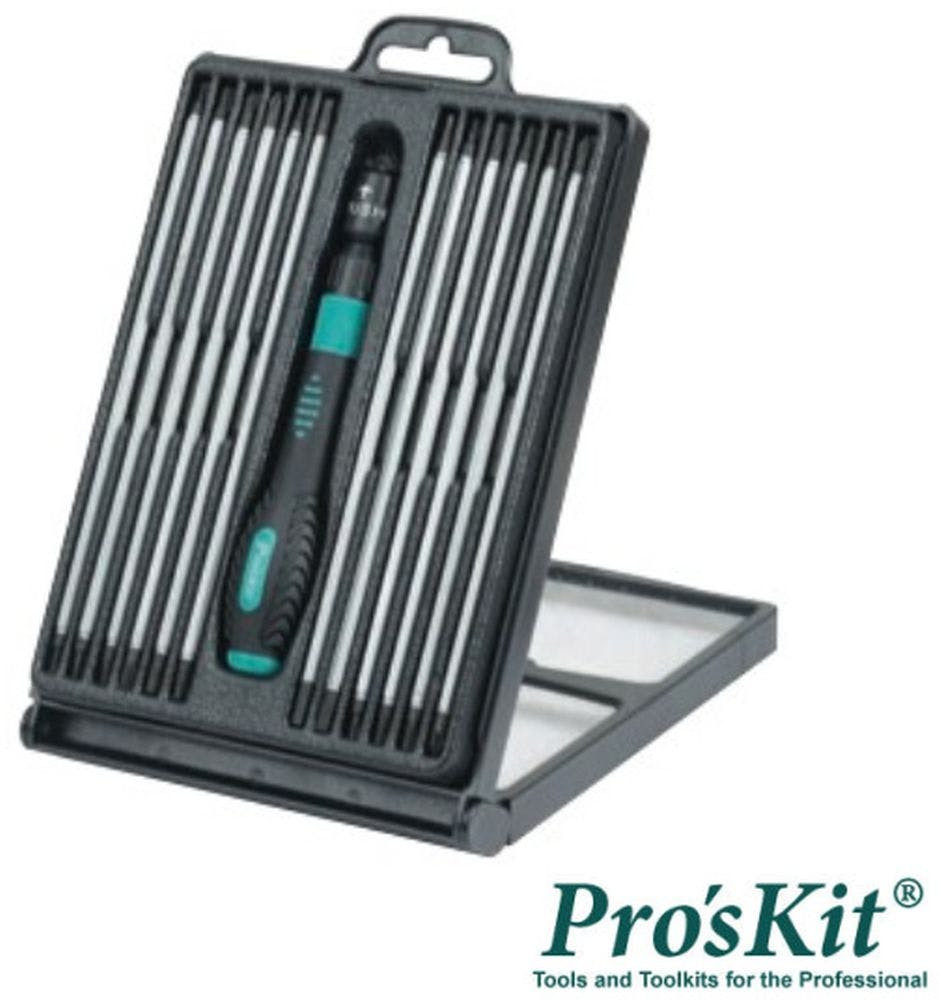 CONJUNTO DE CHAVE ROQUETE C/ 12 BITS DUPLOS 160MM PROSKIT