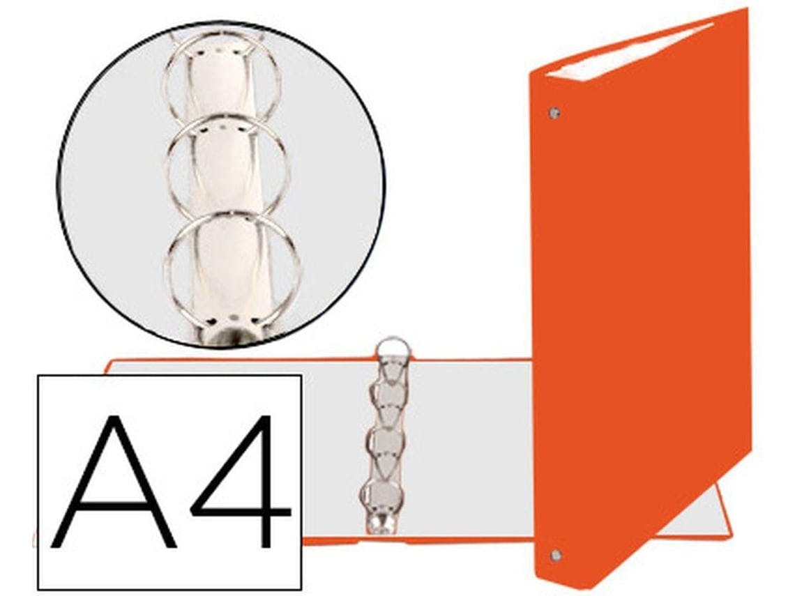 Carpeta de 4 Anillas 30Mm Redondas Exacompta Din A4 Carton Forrado Naranja Preco Uni. Venda Multiplos 1