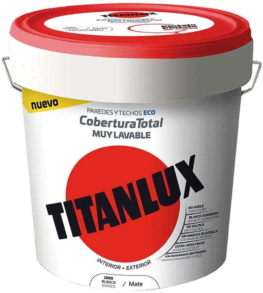 Tinta TITANLUX Cobertura Total (Branco - 4 L - Interior e Exterior)