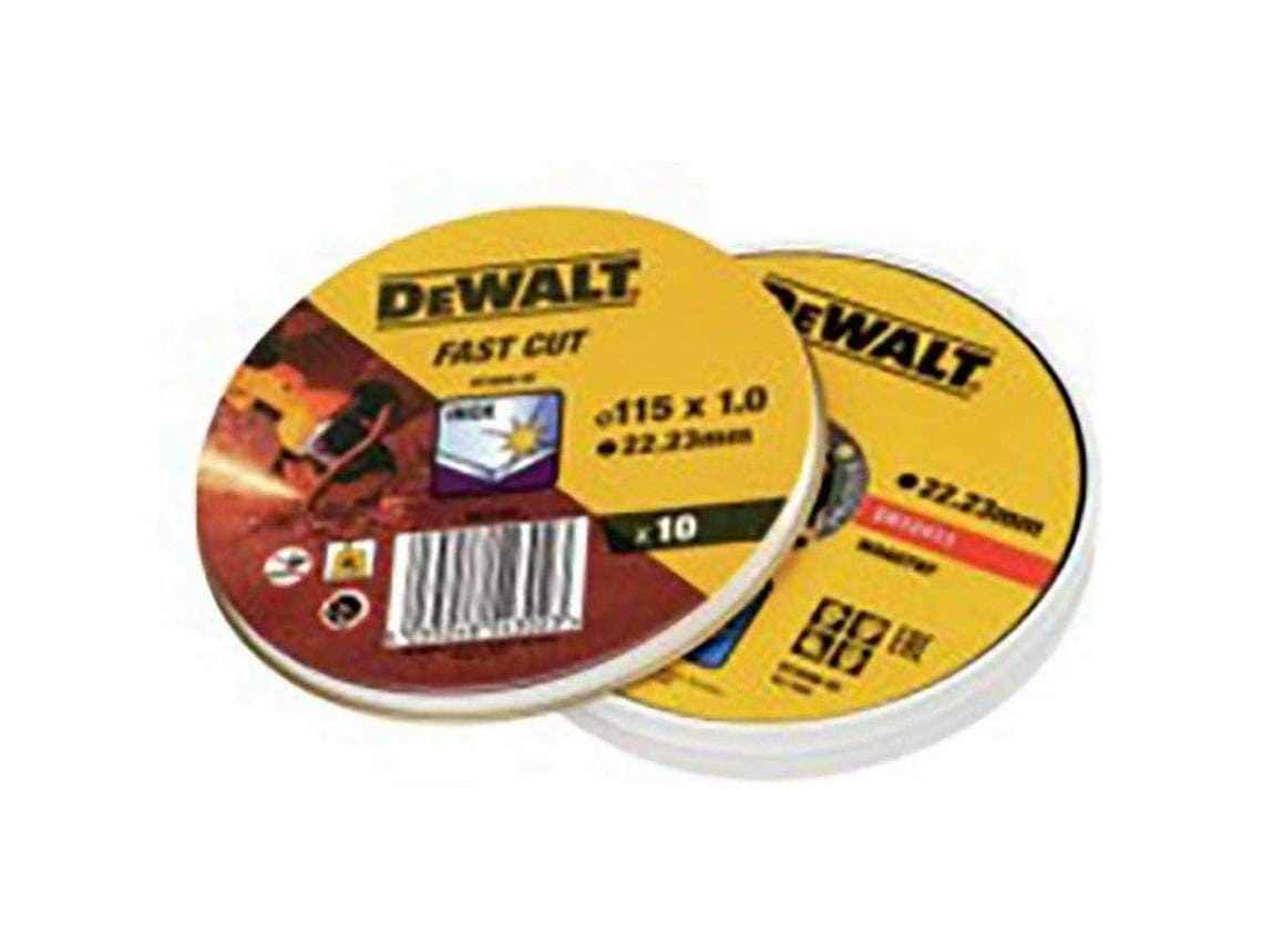 Disco de Corte Dewalt Fast Cut Dt3506-Qz 10 Unidades 115 X 1 X 22,23 Mm