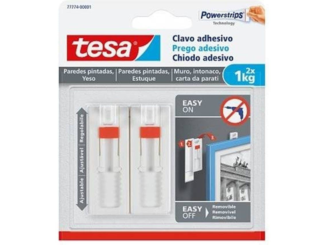 Prego Adesivo TESA AjustávelWallPaper Branco (1kg)