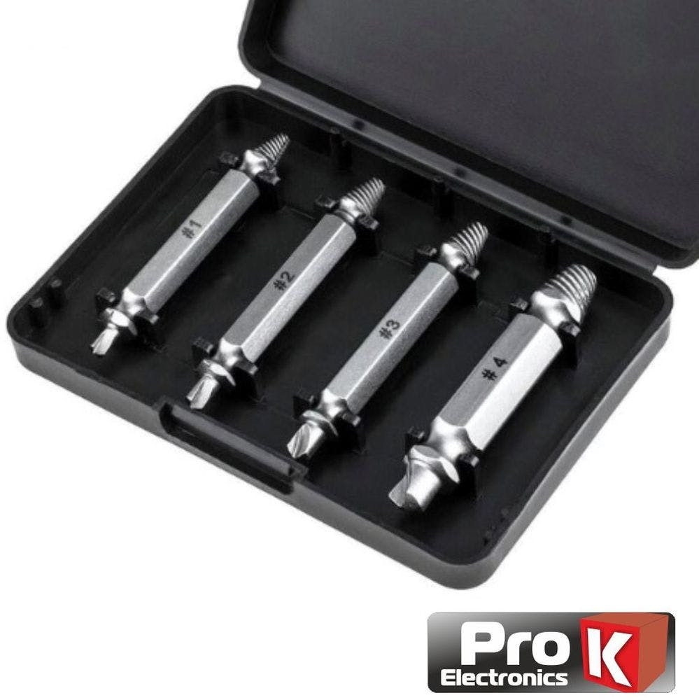 Conjunto de 4 Bits para Remover Parafusos Danificados TOOLLAND