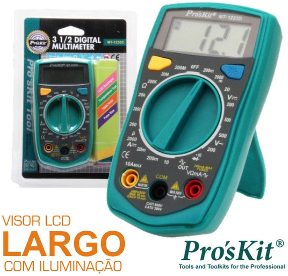 Multímetro Digital PRO'SKIT MT-1233D